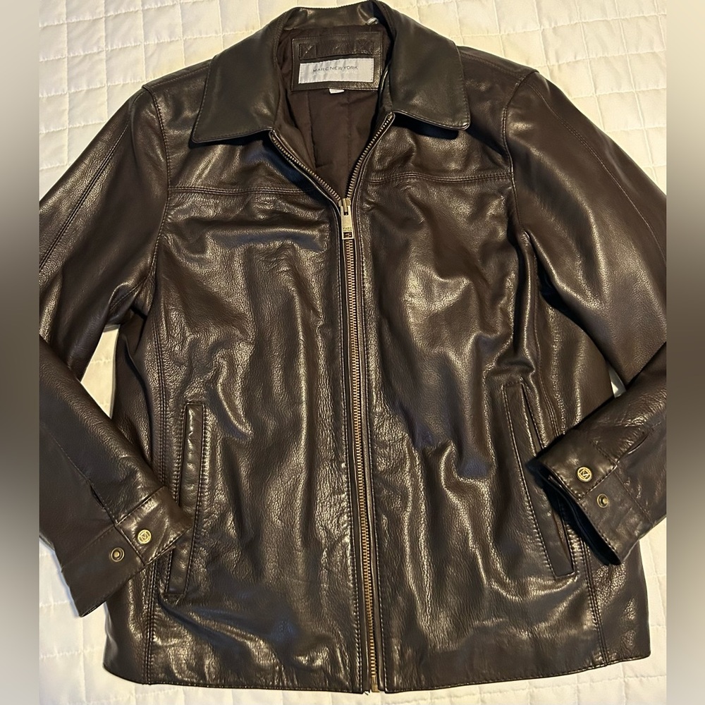 EUC Marc New York by Andrew Marc Dark Brown Leather Jacket - Size L